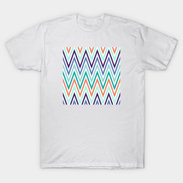 Blue & Orange Stripes T-Shirt by StripePatterns